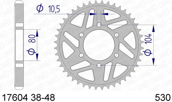 AFAM Kettenrad Alu Teilung 530 ZXR 400/750, Zähne 43