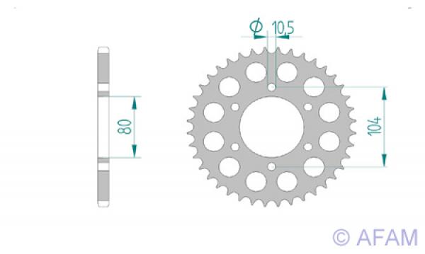 AFAM Kettenrad Alu Teilung 520 ZX6R, Zähne 43