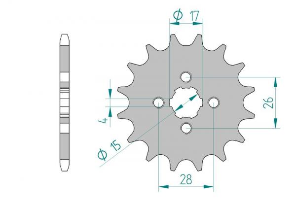 Antriebsritzel, Ritzel Teilung 420, 12 Zähne