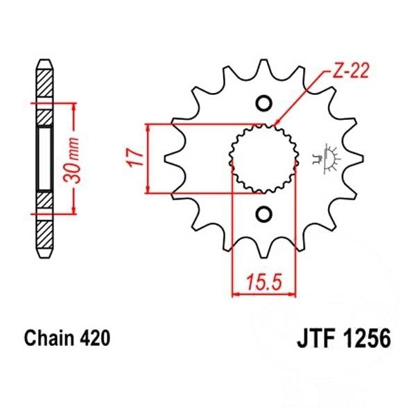 Antriebsritzel, Ritzel Teilung 420, 15 Zähne