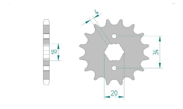 Antriebsritzel, Ritzel Teilung 428, 11 Zähne