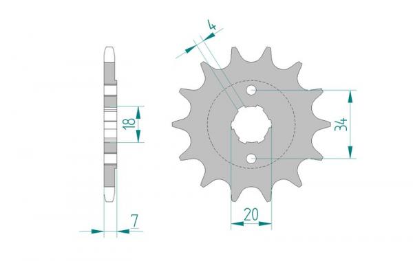 Antriebsritzel, Ritzel Teilung 520, 11 Zähne