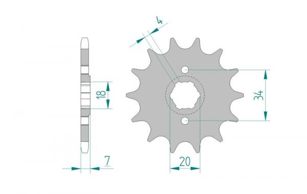 Antriebsritzel, Ritzel Teilung 520, 14 Zähne