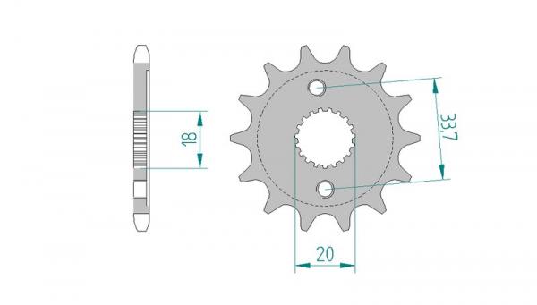Antriebsritzel, Ritzel Teilung 428, 14 Zähne