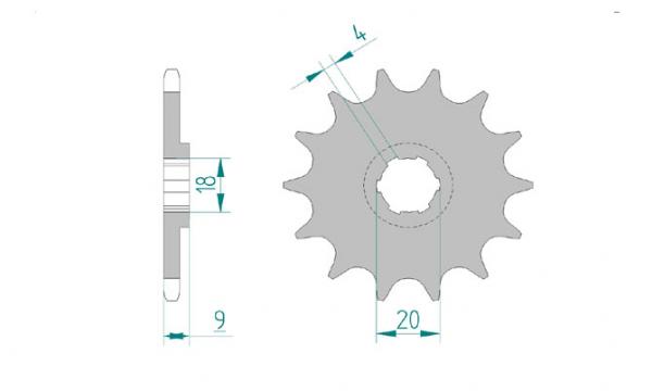 Antriebsritzel, Ritzel Teilung 520, 9 Zähne