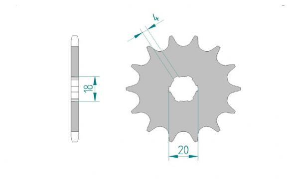 Antriebsritzel, Ritzel Teilung 520, 9 Zähne