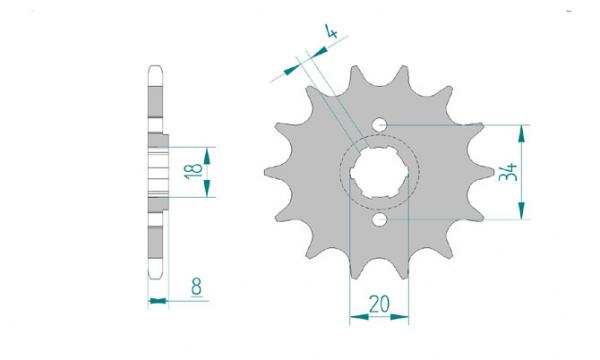Antriebsritzel, Ritzel Teilung 520, 15 Zähne
