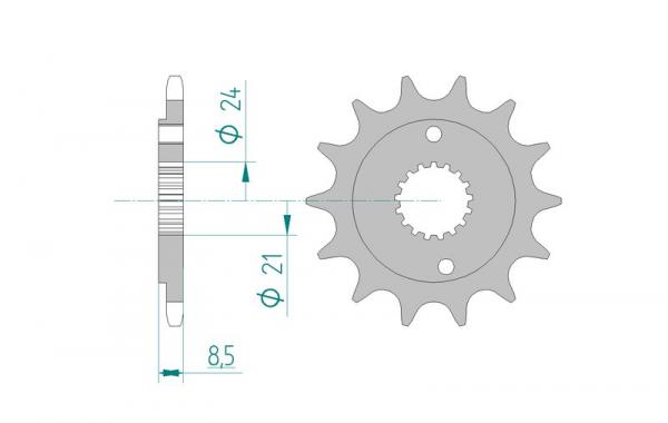 Antriebsritzel, Ritzel Teilung 520, 14 Zähne
