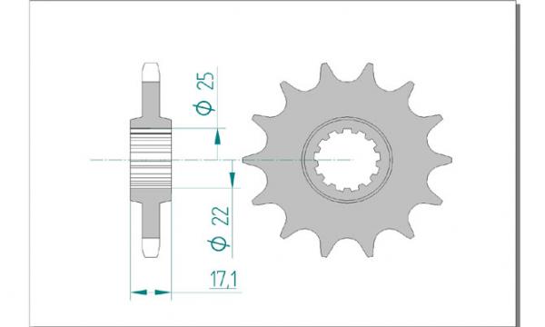 Antriebsritzel, Ritzel Teilung 525, 13 Zähne