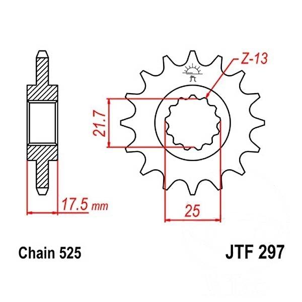 Antriebsritzel, Ritzel Teilung 525, 15 Zähne