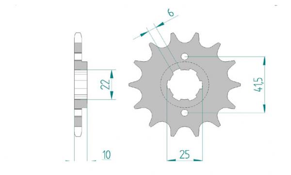 Antriebsritzel, Ritzel Teilung 520, 14 Zähne