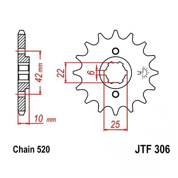 Antriebsritzel, Ritzel Teilung 520, 15 Zähne