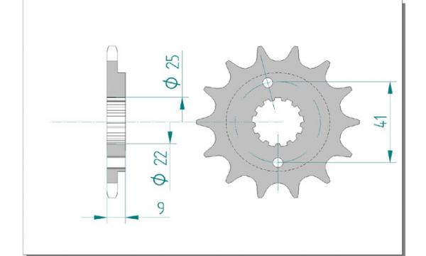 Antriebsritzel, Ritzel Teilung 520, 15 Zähne