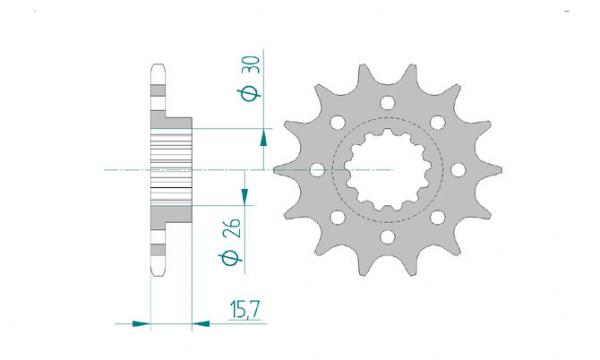 Antriebsritzel, Ritzel Teilung 520, 16 Zähne