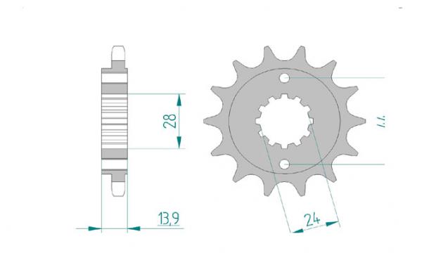 Antriebsritzel, Ritzel Teilung 525, 16 Zähne