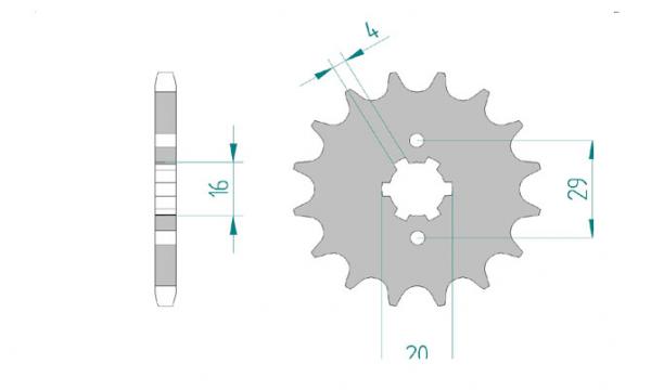 Antriebsritzel, Ritzel Teilung 428, 13 Zähne