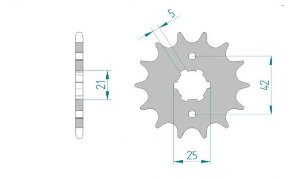 Antriebsritzel, Ritzel Teilung 520, 14 Zähne