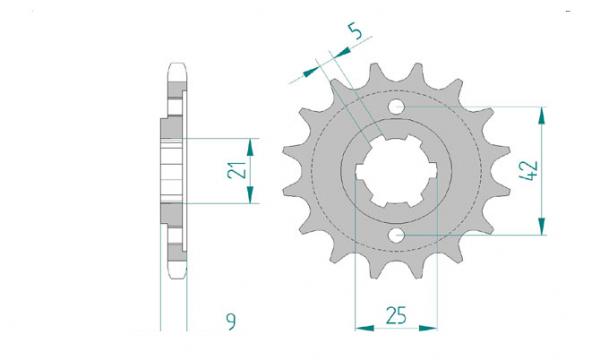 Antriebsritzel, Ritzel Teilung 428, 18 Zähne