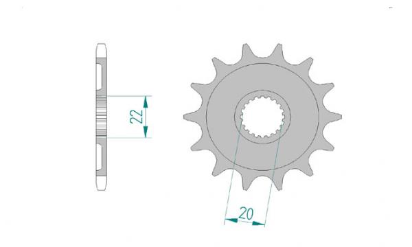 Antriebsritzel, Ritzel Teilung 520, 14 Zähne