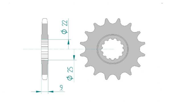 Antriebsritzel, Ritzel Teilung 428, 20 Zähne