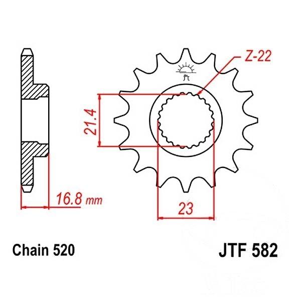 Antriebsritzel, Ritzel Teilung 520, 16 Zähne