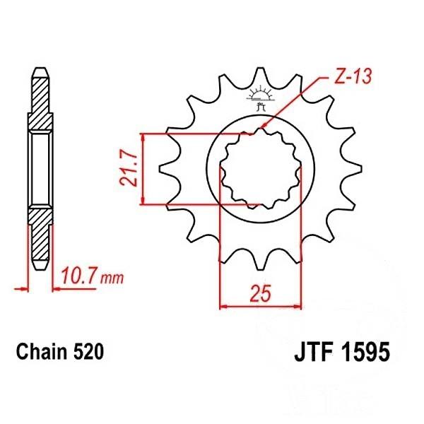 Antriebsritzel, Ritzel Teilung 520, 16 Zähne