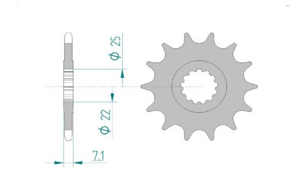 Antriebsritzel, Ritzel Teilung 520, 14 Zähne