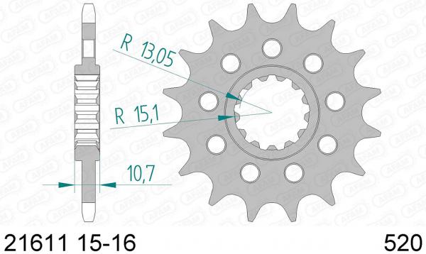 Antriebsritzel, Ritzel Teilung 520, 16 Zähne