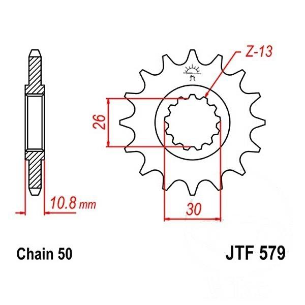 Antriebsritzel, Ritzel Teilung 530, 16 Zähne