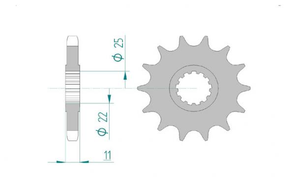 Antriebsritzel, Ritzel Teilung 532, 15 Zähne