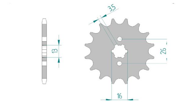Antriebsritzel, Ritzel Teilung 420, 12 Zähne