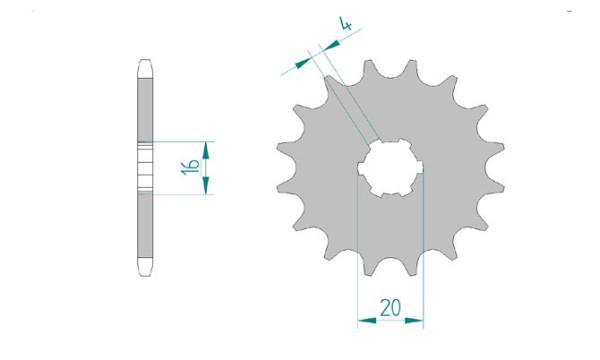 Antriebsritzel, Ritzel Teilung 420, 12 Zähne