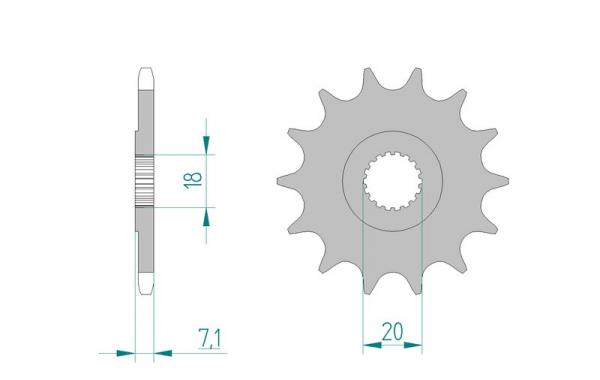 Antriebsritzel, Ritzel Teilung 520, 13 Zähne