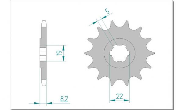 Antriebsritzel, Ritzel Teilung 520, 13 Zähne
