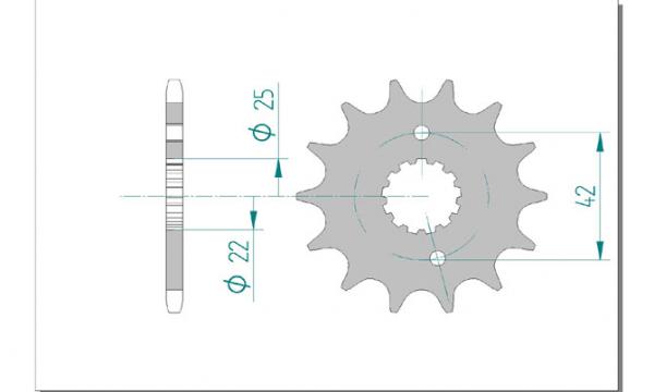 Antriebsritzel, Ritzel Teilung 520, 14 Zähne