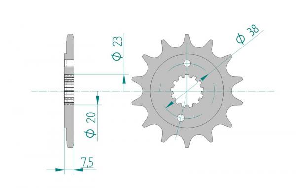 Antriebsritzel, Schlamm Ritzel Teilung 420, 13 Zähne