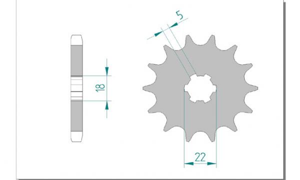 Antriebsritzel, Ritzel Teilung 530, 15 Zähne