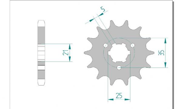 Antriebsritzel, Ritzel Teilung 530, 14 Zähne