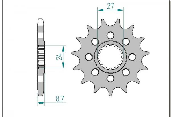 Antriebsritzel, Ritzel Teilung 525, 15 Zähne
