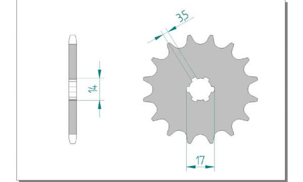 Antriebsritzel, Ritzel Teilung 420, 16 Zähne