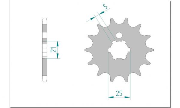 Antriebsritzel, Ritzel Teilung 520, 14 Zähne