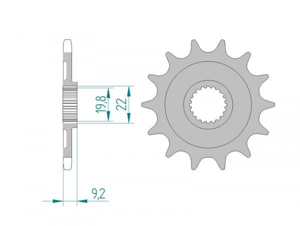 Antriebsritzel, Ritzel Teilung 520, 13 Zähne