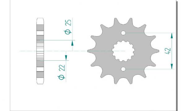 Antriebsritzel, Ritzel Teilung 530, 15 Zähne