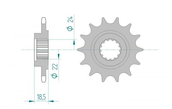 Antriebsritzel, Ritzel Teilung 520, 15 Zähne