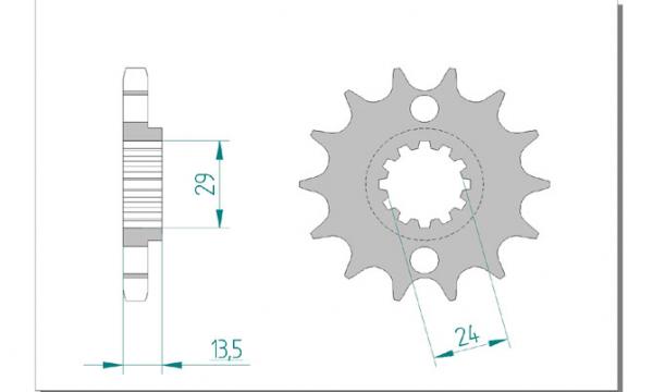 Antriebsritzel, Ritzel Teilung 630, 14 Zähne