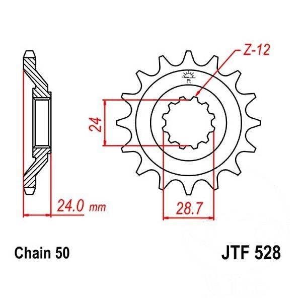 Antriebsritzel, Ritzel Teilung 530, 17 Zähne