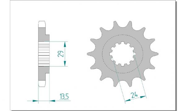 Antriebsritzel, Ritzel Teilung 530, 17 Zähne