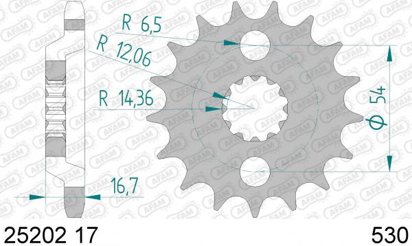 Antriebsritzel, Ritzel Teilung 530, 17 Zähne
