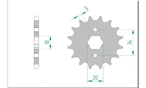 Antriebsritzel, Ritzel Teilung 428, 13 Zähne