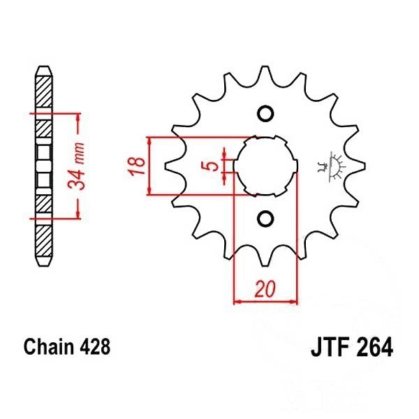 Antriebsritzel, Ritzel Teilung 428, 17 Zähne